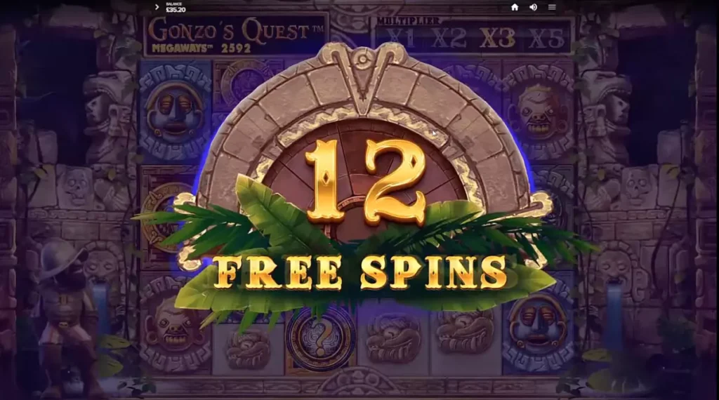 12 free spins on Gonzo's Quest