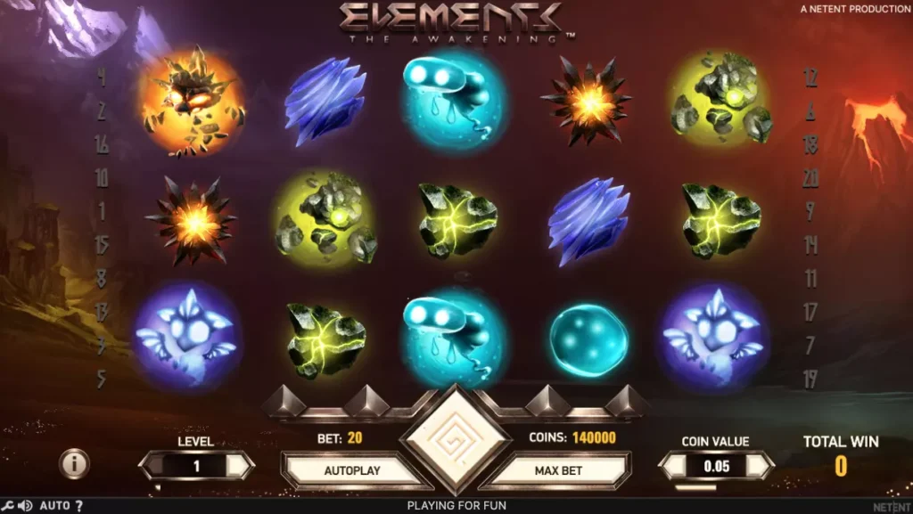 Gameplay of Elements The Awakening slot