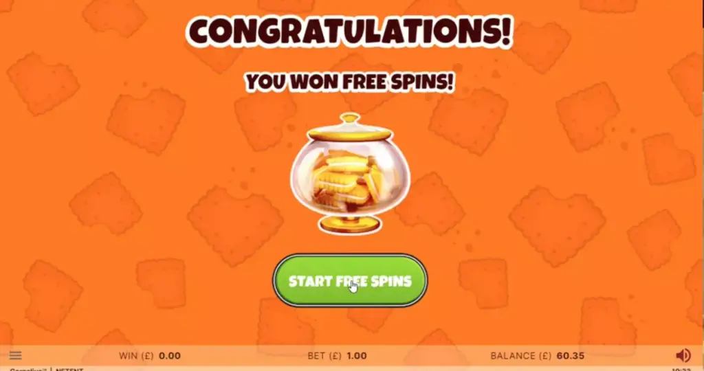 Caught bonus free spins in Cornelius slot