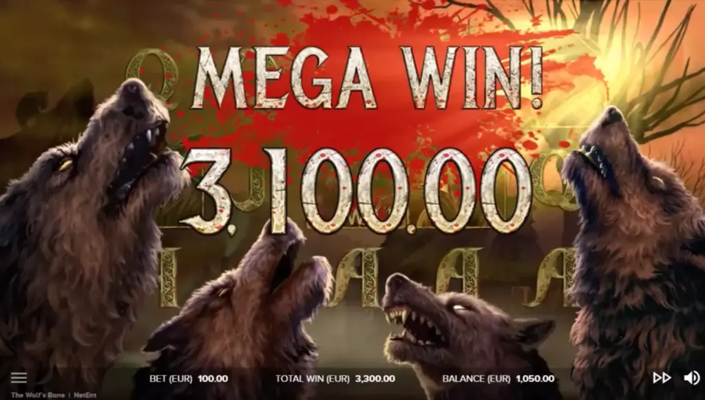Big win in The Wolf's Bane slot
