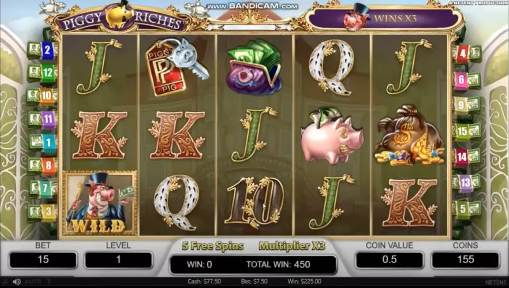 Free spins in Piggy Riches slot